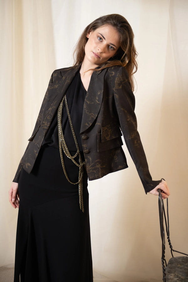 T.ba Jazz Rock Print Sharkskin Jacket