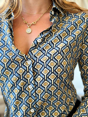 Valentina's Dani Confezioni Long Sleeve Button Down Blouse