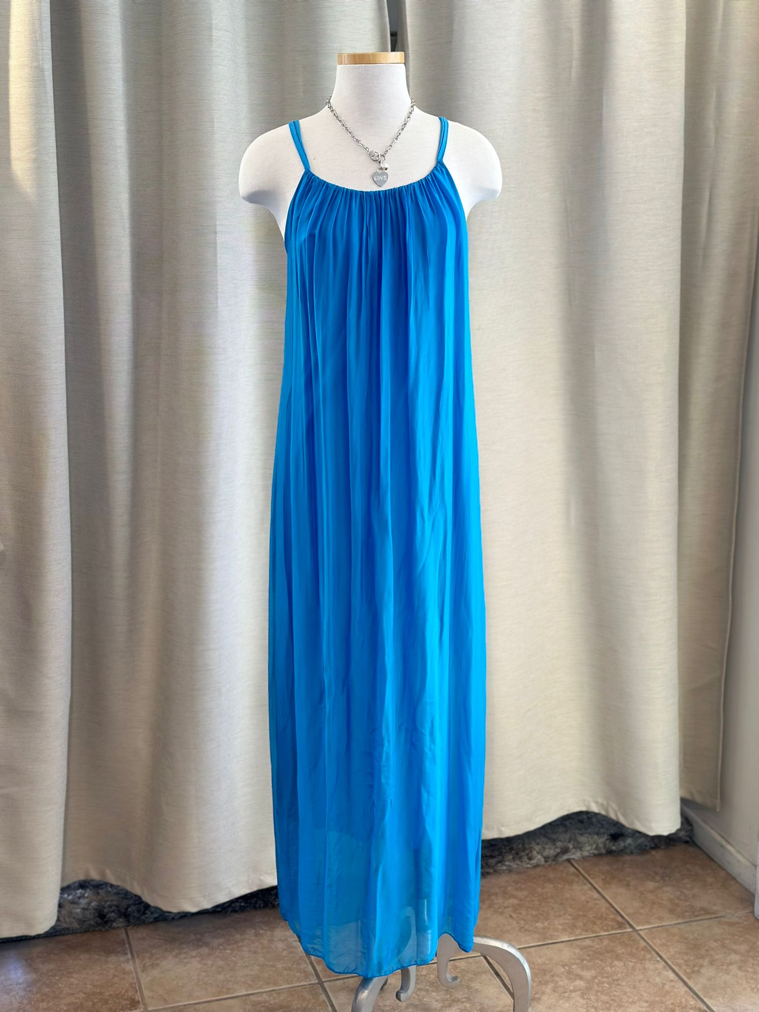meo meli linen dress Meo Meli 100% Linen Maxi Dress Womens M ? Made Italy