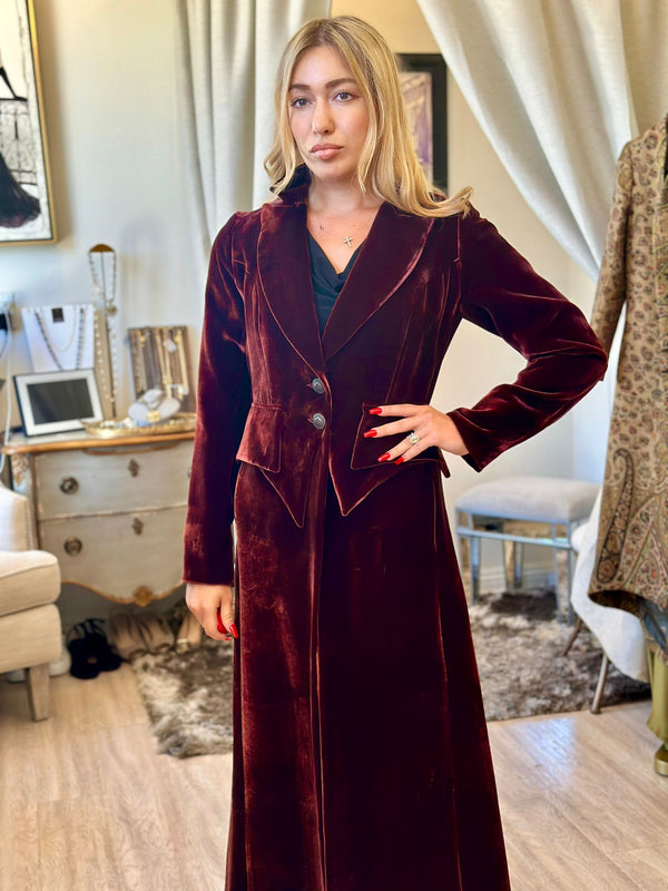 T.ba Verdi Coat Silk Velvet