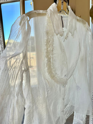 Je Rêve Button Down Organza Blouse