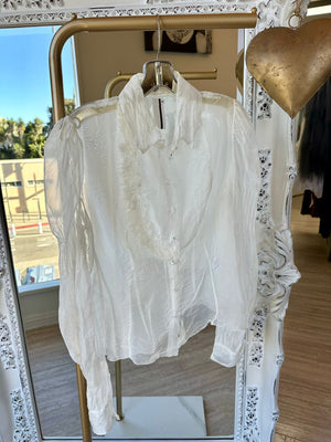 Je Rêve Button Down Organza Blouse