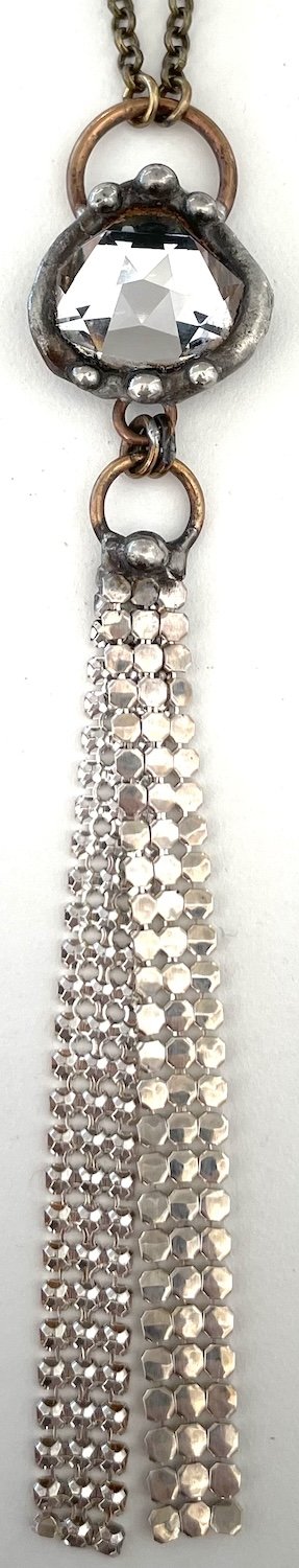 Mikal Winn Sahara Swarovsky Silver Mesh Necklace