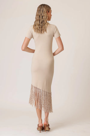 Line And Dot CHRYSTA ASYMMETRICAL FRINGE DRESS