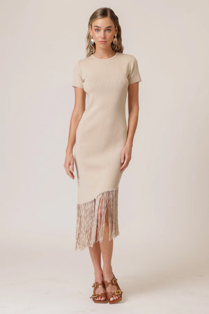 Line And Dot CHRYSTA ASYMMETRICAL FRINGE DRESS