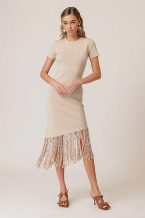 Line And Dot CHRYSTA ASYMMETRICAL FRINGE DRESS