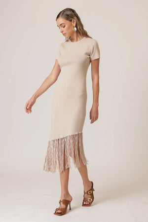 Line And Dot CHRYSTA ASYMMETRICAL FRINGE DRESS