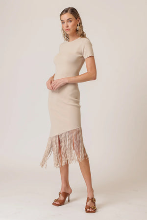 Line And Dot CHRYSTA ASYMMETRICAL FRINGE DRESS