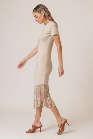 Line And Dot CHRYSTA ASYMMETRICAL FRINGE DRESS