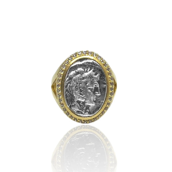 Tat2 Designs Mixed Metal Moneta Coin Ring