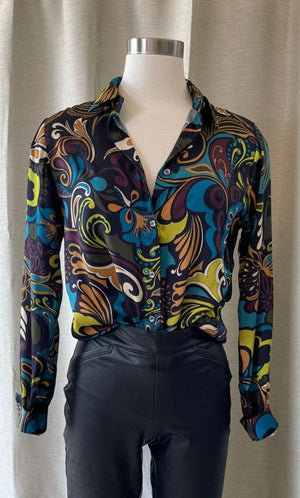 Valentina's Dani Confezioni Long Sleeve Button Down Blouse