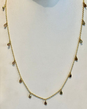 Ramina Pearls 19" Tourmaline Drops Necklace