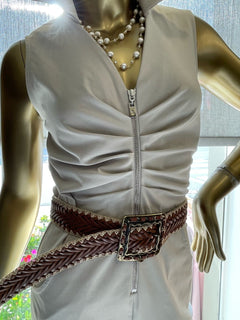 Streets Ahead Brass Woven Belt - PapillonStyles display picture 2