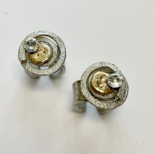 J. Jansen Designs #16 Ring Clear Silver & Gold