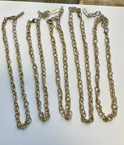 J. Jansen Designs #4 Woven Chain Necklace (Long or Short) (SILVER/GOLD)