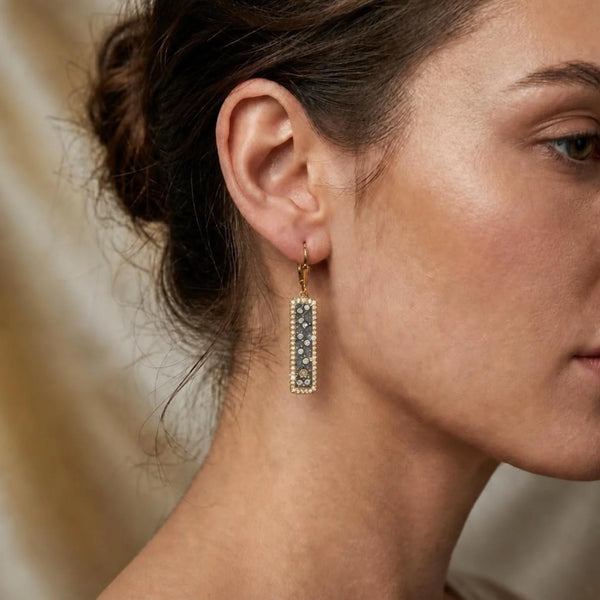 Tat2 Designs Soleil ID Earrings – Gold & Silver