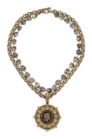 French Kande The Lea Necklace-Pyrite