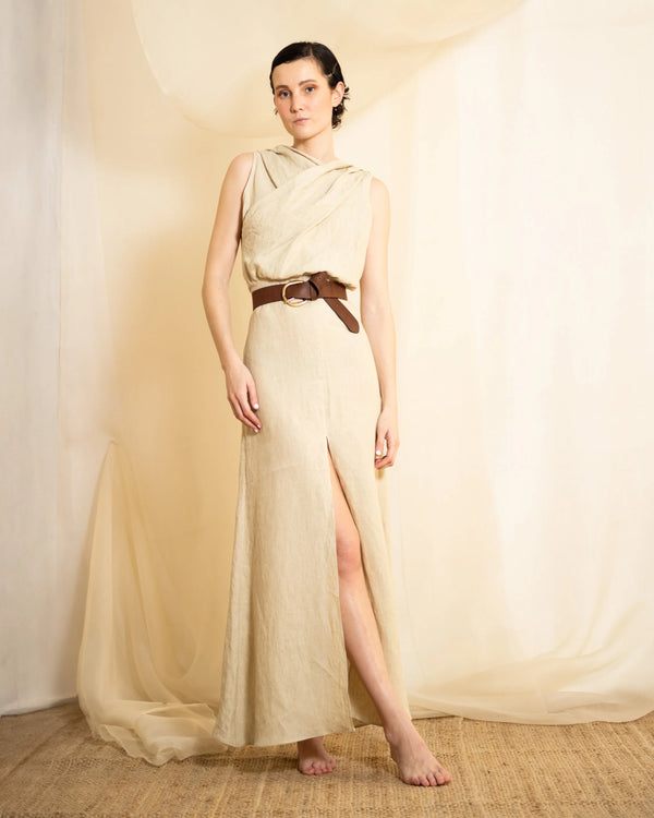 T.ba Toscana Linen Dress – Sleeveless Long Dress