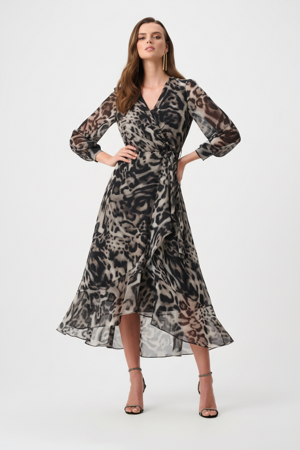 Joseph Ribkoff Chiffon Printed Wrap Dress