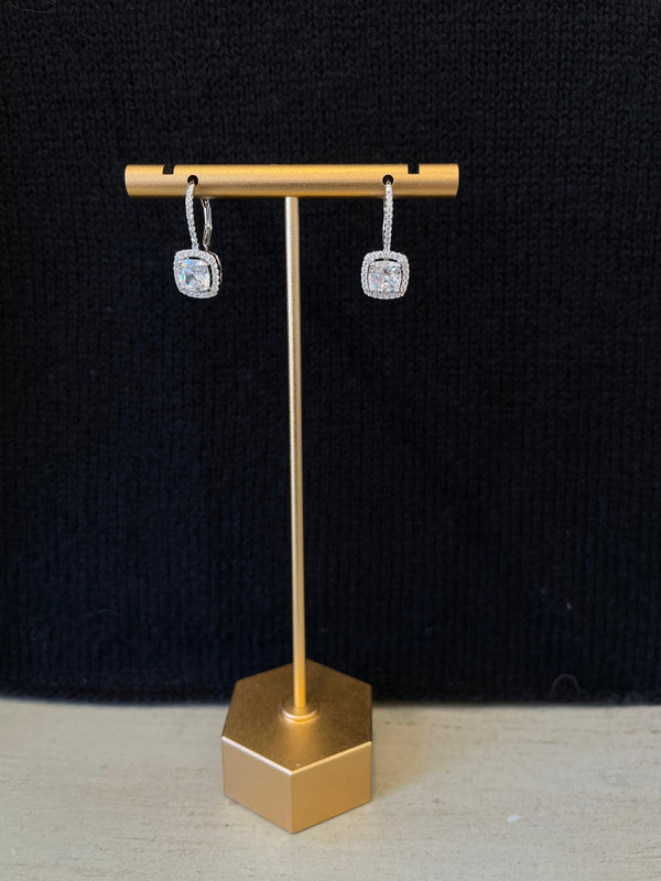 Joan Sabran Square Crystal Earrings