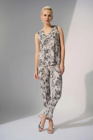 Joseph Ribkoff Silky Knit Python Print Sleeveless Straight Top