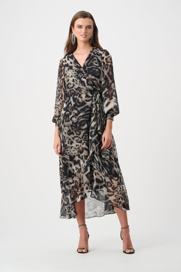 Joseph Ribkoff Chiffon Printed Wrap Dress