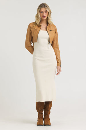 Jakett NYC Cropped Vespa Patina Leather Jacket
