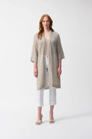 Joseph Ribkoff Pointelle Sweater Sequined Cover-Up