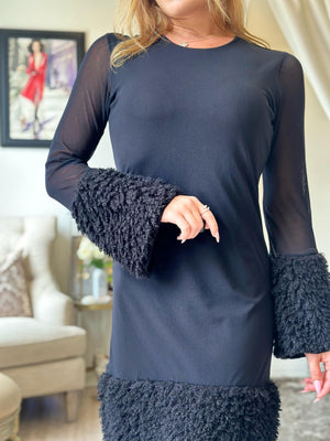 Petit Pois Crew Tunic With Fur