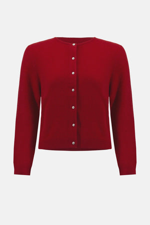 Joseph Ribkoff Cashmere Button-Front Crew Neck Cardigan