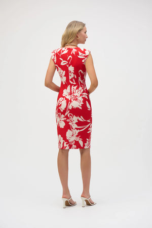 Joseph Ribkoff Scuba Crepe Floral Print Sheath Dress