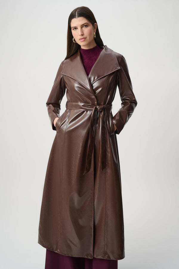 Joseph Ribkoff Leatherette Trench Coat