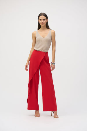 Joseph Ribkoff Woven Wide-leg Pants With Asymmetrical Overlay