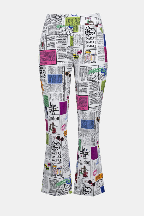 Joseph Ribkoff Millennium Word Print Flared Pants