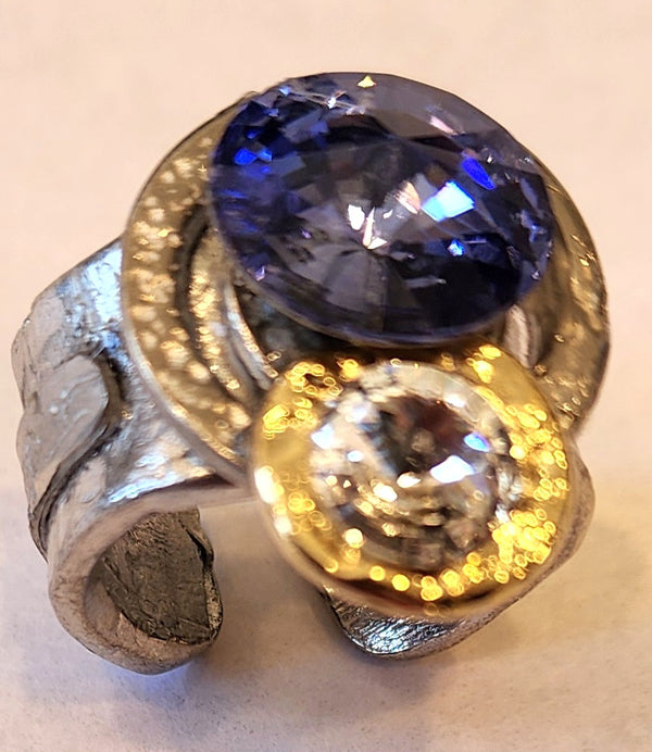 J. Jansen Designs  Clear Crystal Ring | Silver & Gold