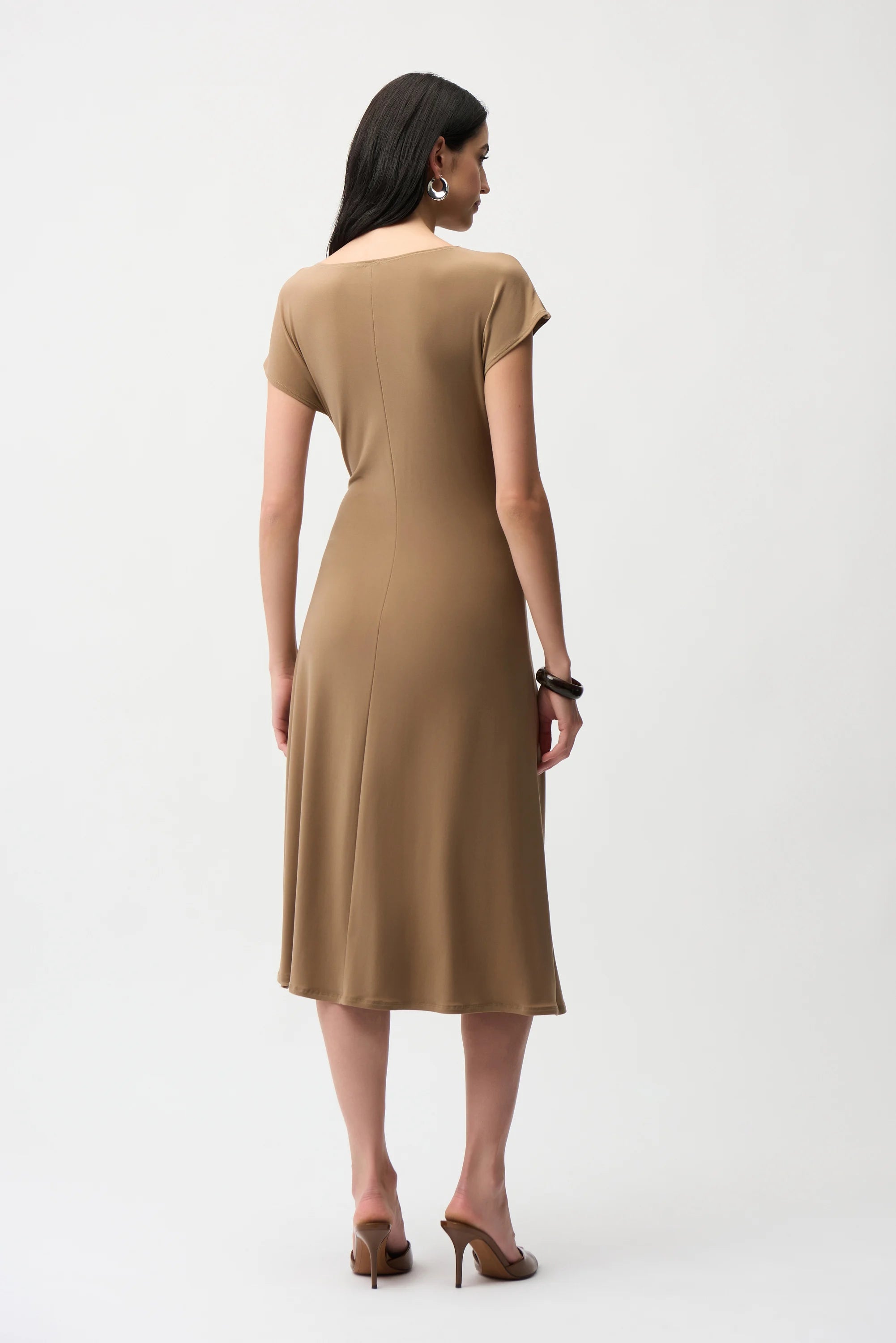 Joseph Ribkoff Silky Knit Wrap Midi Dress Tiger's Eye, Twist Waist | PapillonStyles Joseph Ribkoff Silky Knit Wrap Midi Dress Tiger's Eye, Twist Waist | PapillonStyles