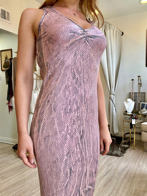 Michelle Jonas Elaine Maxi-Pink Snake Dress