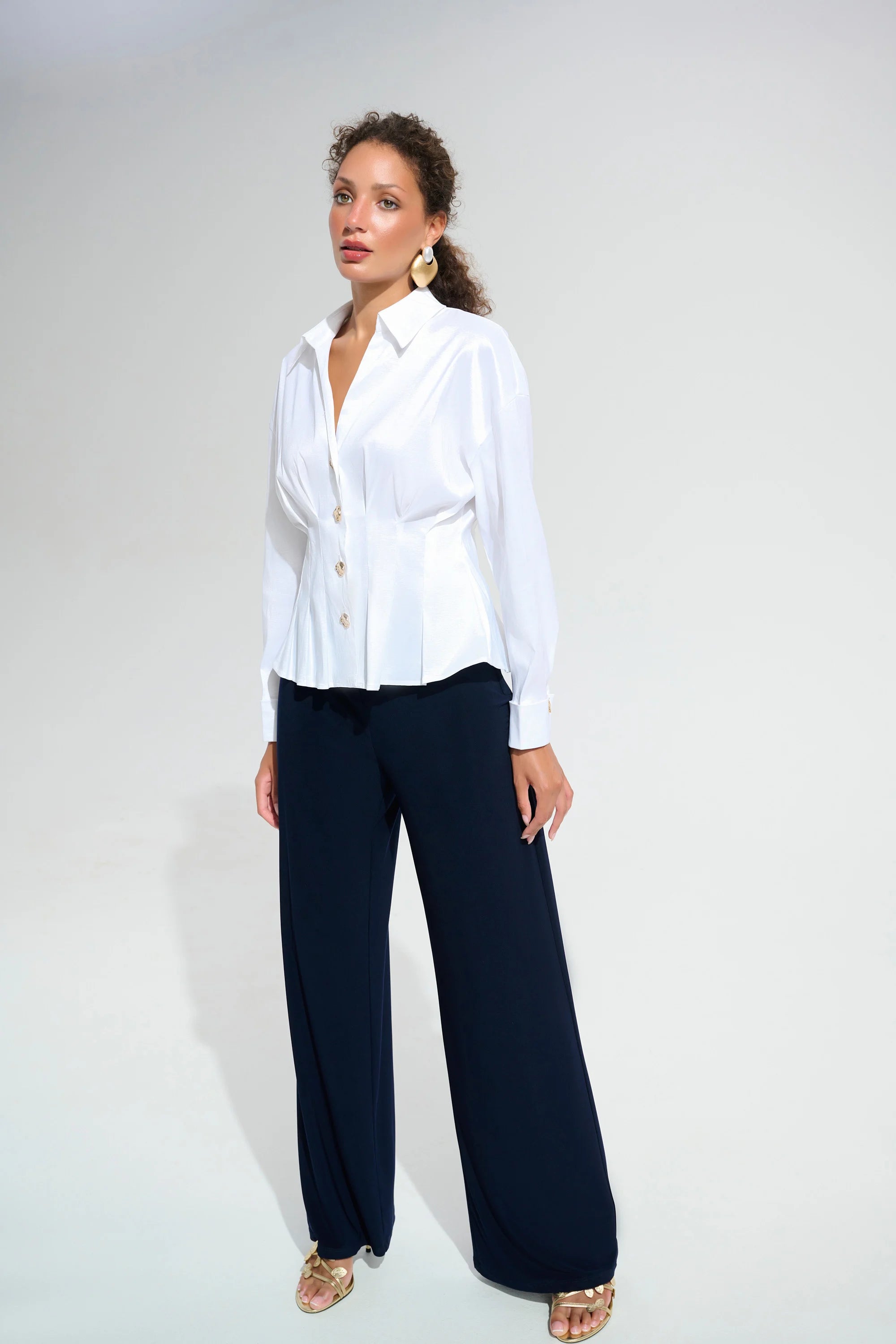 Joseph Ribkoff Signature Taffeta Fit & Flare Blouse – Vanilla Joseph Ribkoff Signature Taffeta Fit & Flare Blouse – Vanilla
