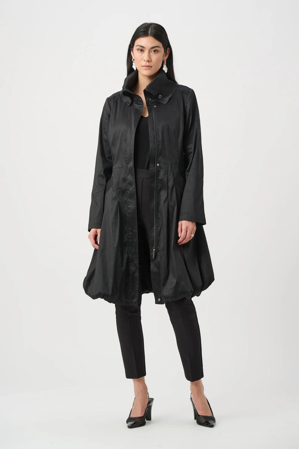 Joseph Ribkoff Stretch Taffeta Belted Fit & Flare Ballon Coat