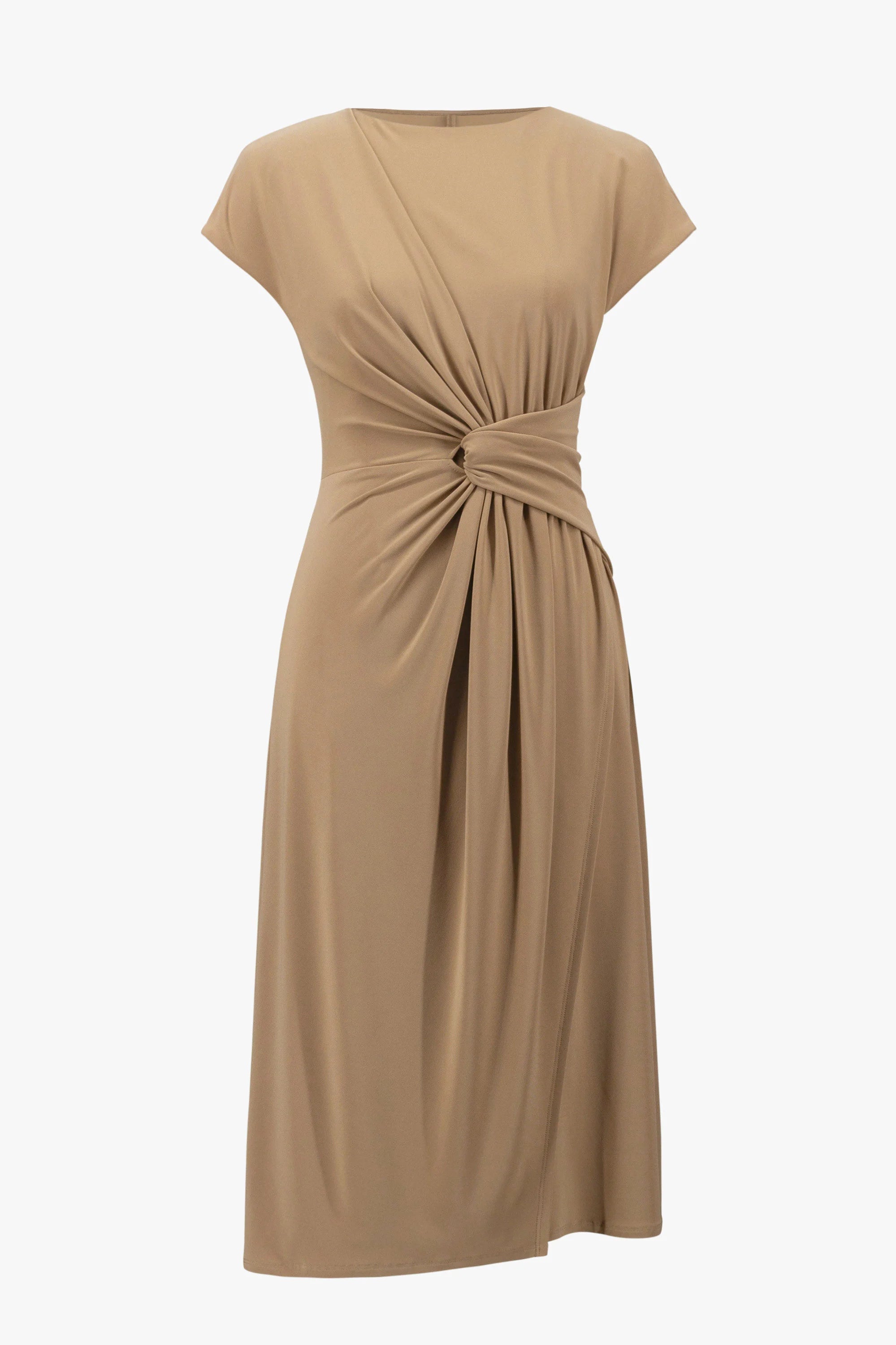 Joseph Ribkoff Silky Knit Wrap Midi Dress Tiger's Eye, Twist Waist | PapillonStyles Joseph Ribkoff Silky Knit Wrap Midi Dress Tiger's Eye, Twist Waist | PapillonStyles