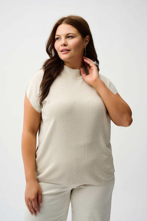 Joseph Ribkoff Sweater Knit Sleeveless Pullover With Iron-On Detail