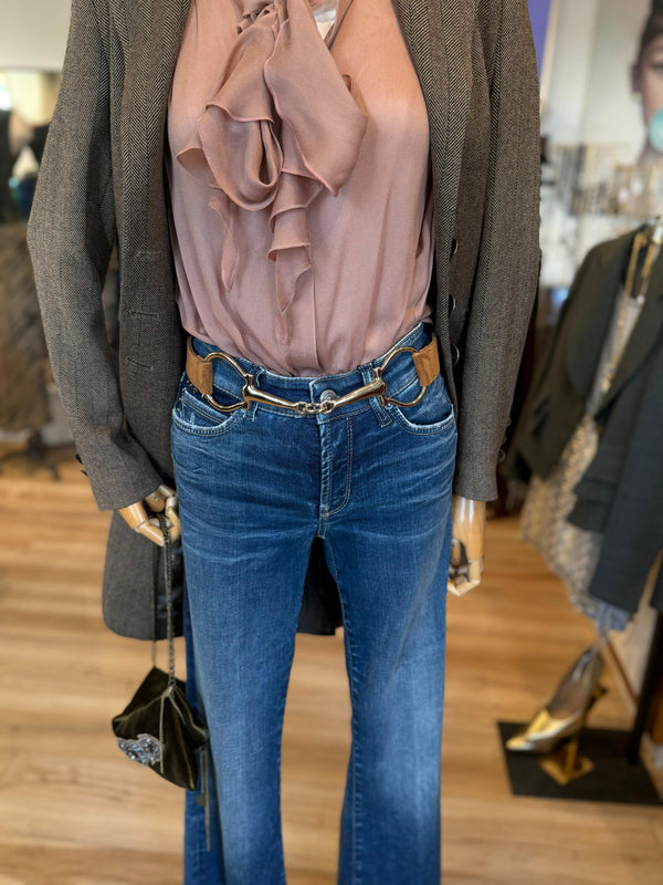 Streets Ahead Brass Gold Big Bit Collard Studs