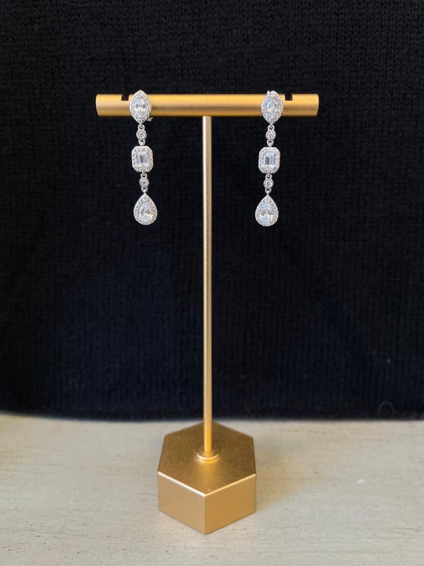 Joan Sabran Long Crystal Earrings