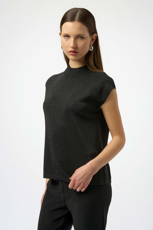 Joseph Ribkoff Sweater Knit Sleeveless Pullover With Iron-On Detail