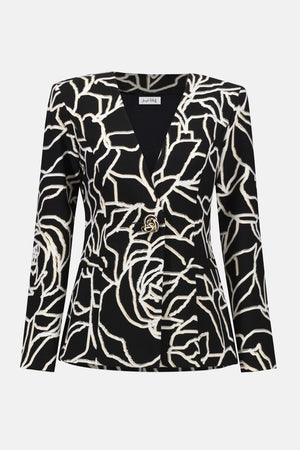 Joseph Ribkoff Signature Lux Twill Foiled Floral Blazer