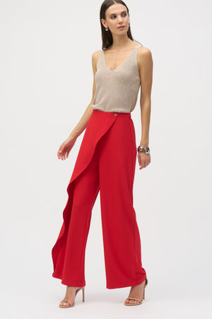 Joseph Ribkoff Woven Wide-leg Pants With Asymmetrical Overlay