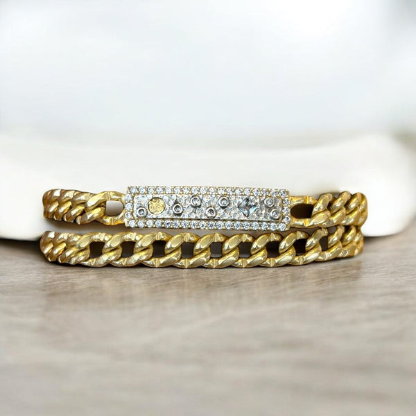 Tat2 Designs Gold Soleil Double Wrap ID Bracelet
