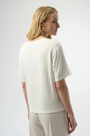 Joseph Ribkoff Amour Knit T-Shirt With Rhinestones Detail
