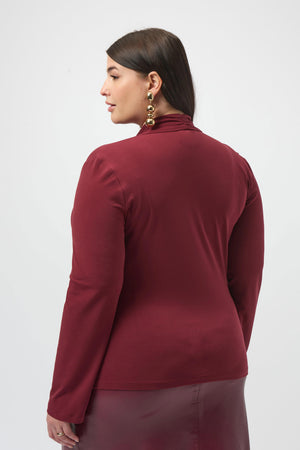 Joseph Ribkoff Moss Crepe Fitted Wrap Top