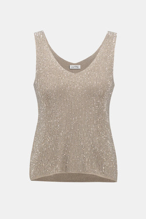 Joseph Ribkoff Metallic Knitted Camisole with Rhinestones